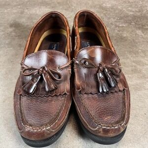 Sperry Top Sider‎ Mens Brown Leather Tassel Loafer Shoes 10.5 W